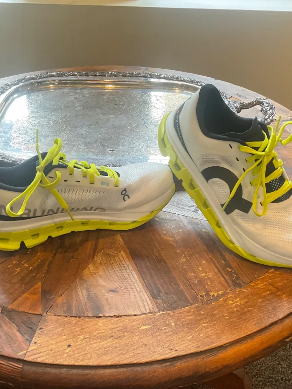 On  Cloudflow 5 Women’s Running Shoes, Color , White/ Yellow, Size 7, EU 38
